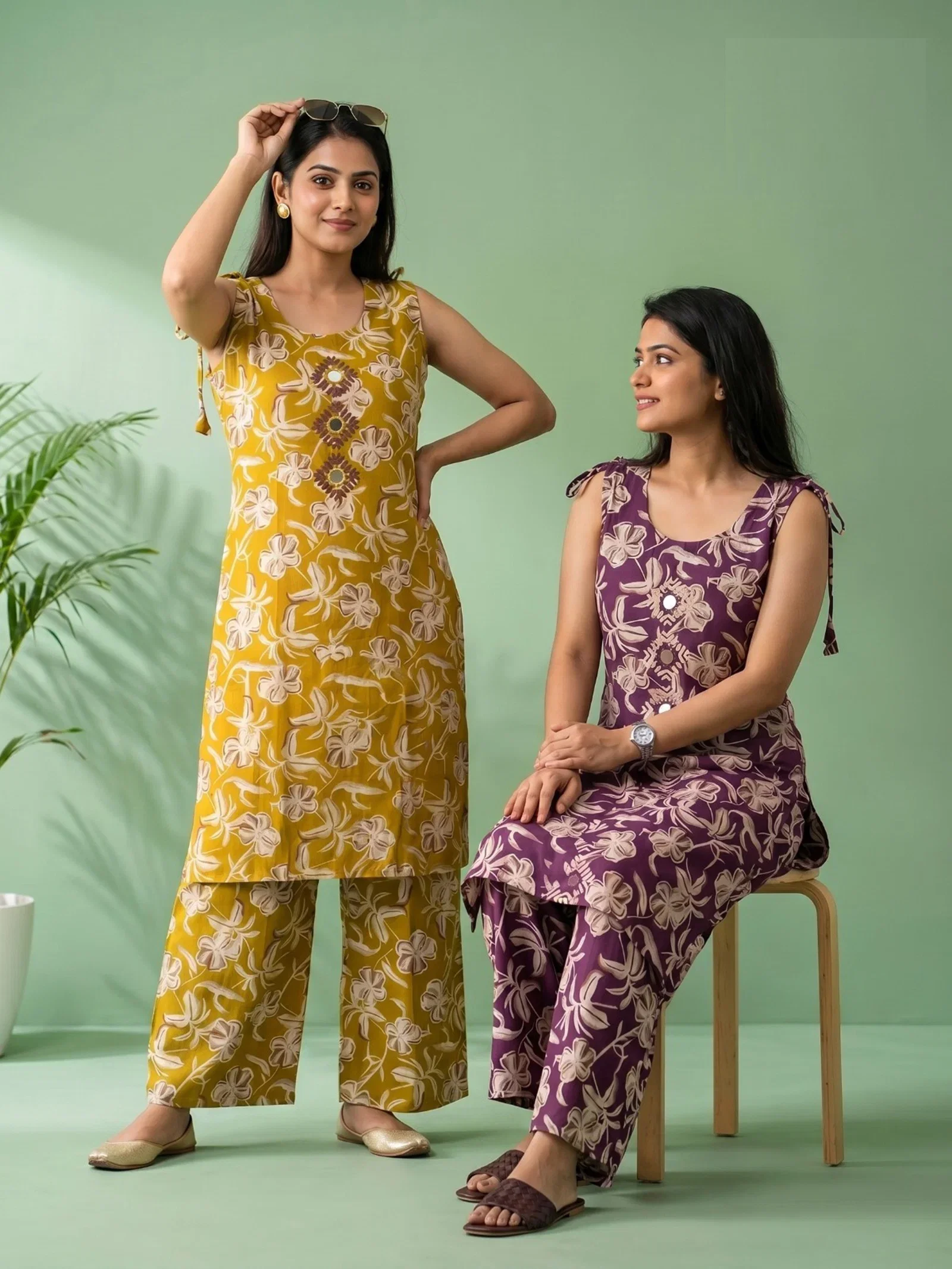 Beautiful Naisha K 959 Vertican Discharge Printed Kurti With Bottom Wholesale 2026