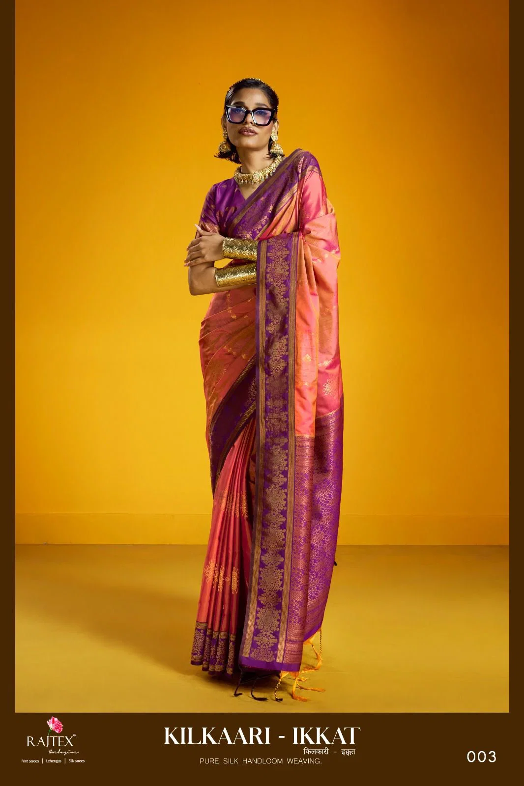 Latest Rajtex Kilkaari Ikkat Pure Silk Handloom Weaving Saree Collection Wholesale 2026