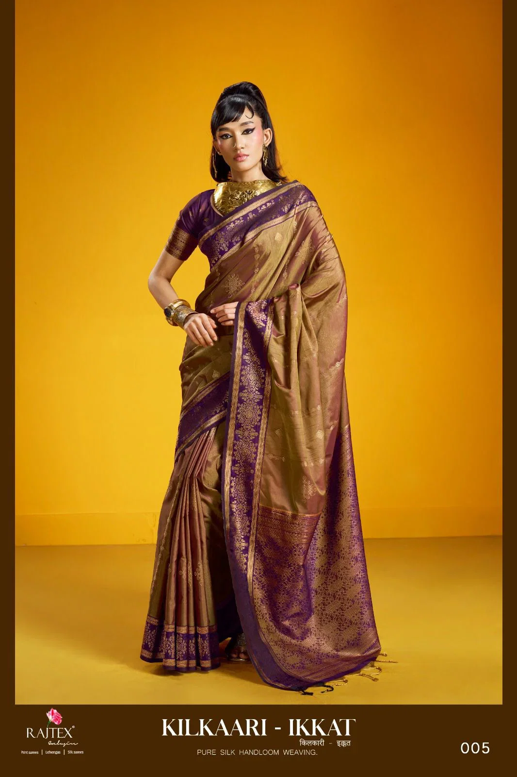 Latest Rajtex Kilkaari Ikkat Pure Silk Handloom Weaving Saree Collection Wholesale 2026