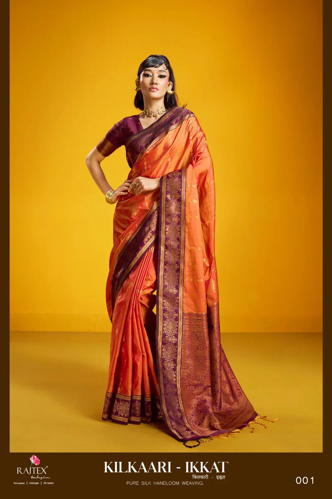 Latest Rajtex Kilkaari Ikkat Pure Silk Handloom Weaving Saree Collection Wholesale 2026