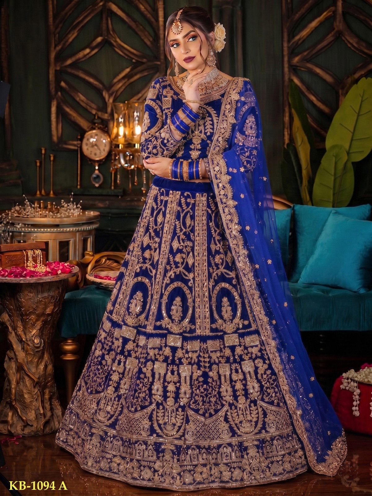 Latest KB 1094 Velvet Embroidery Sequins Work Fancy Dori Diamond Work Lehenga Choli Wholesale 2026