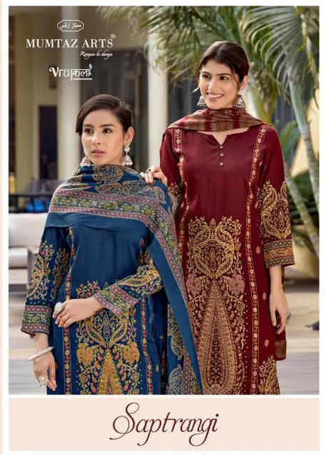 Mumtaz Arts Saptrangi Viscose Jam Digital Printed Dress Material Wholesale