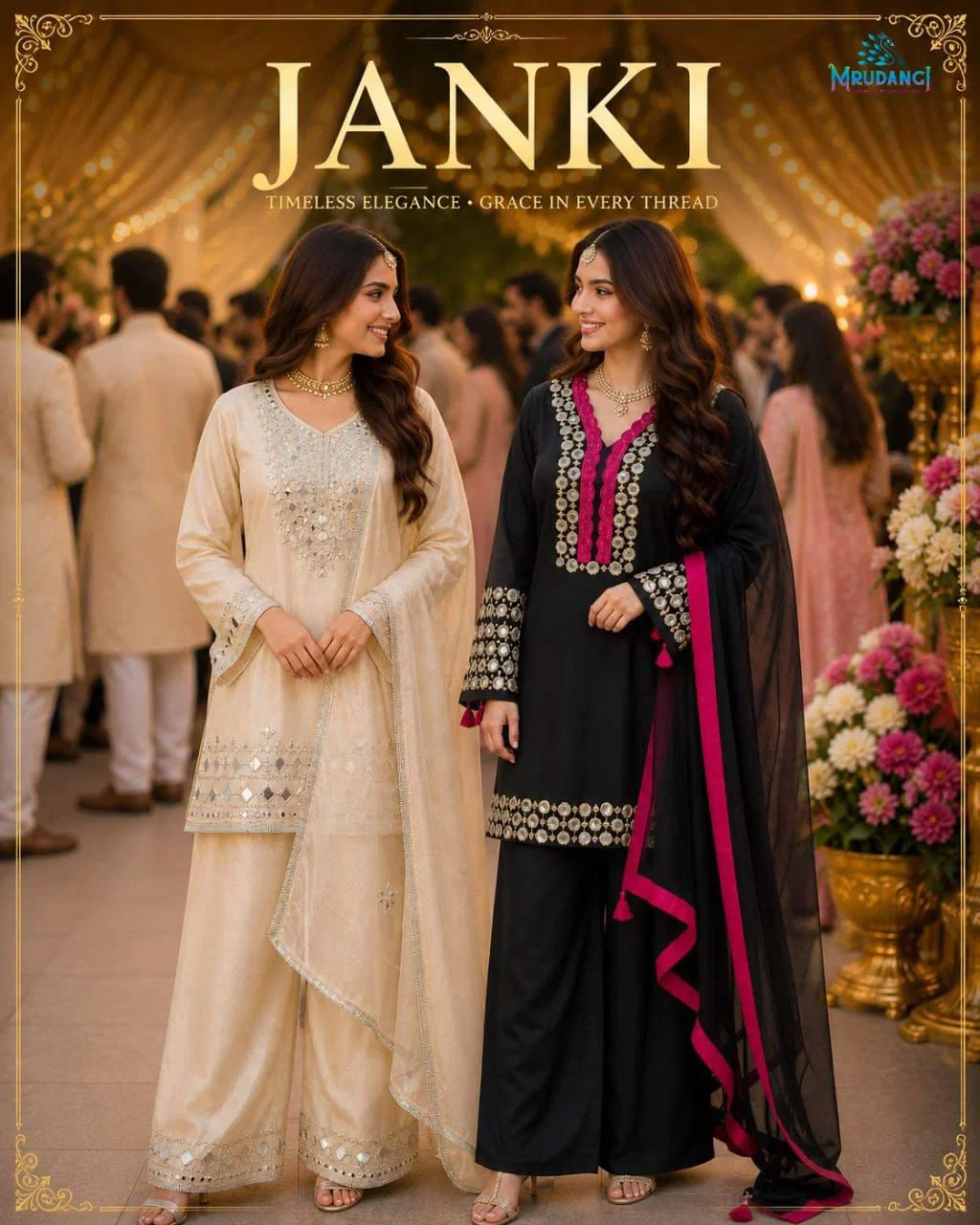 Mrudangi Janki Premium Silk Hand Mirror Worked Salwar Kameez Collection Wholesale