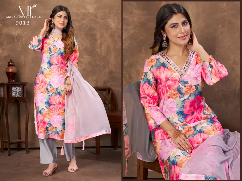 Buy Moksh Kaashvi Vol 2 Chanderi Handworked Kurti With Bottom Dupatta Wholesale 2026