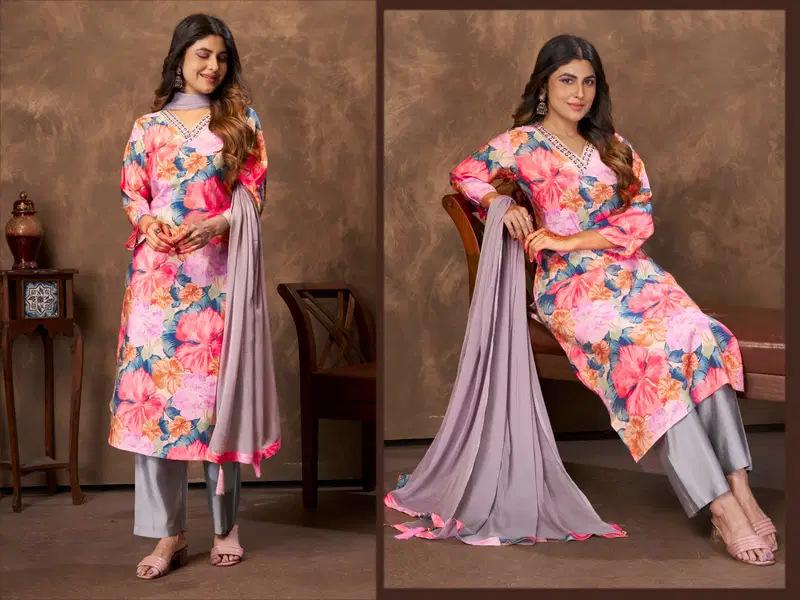Buy Moksh Kaashvi Vol 2 Chanderi Handworked Kurti With Bottom Dupatta Wholesale 2026