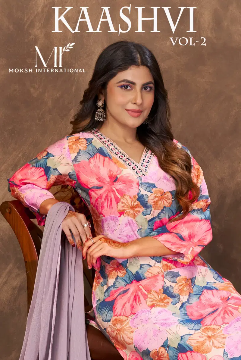 Buy Moksh Kaashvi Vol 2 Chanderi Handworked Kurti With Bottom Dupatta Wholesale 2026