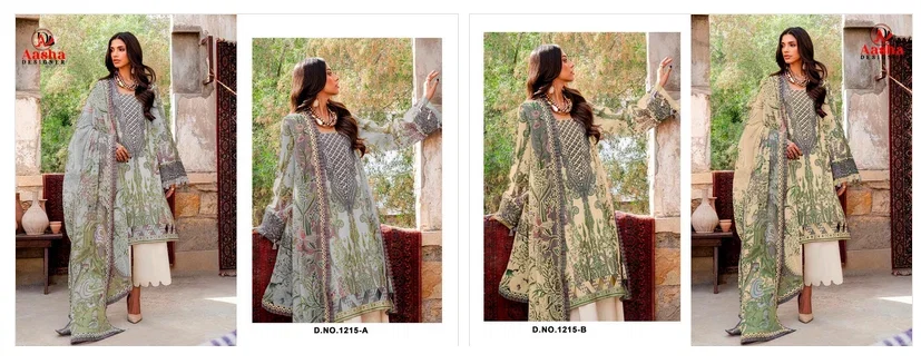 Buy Aasha 1215 A And B Chiffon Dupatta Cotton Printed Patch Embroidery Salwar Kameez Wholesale 2026