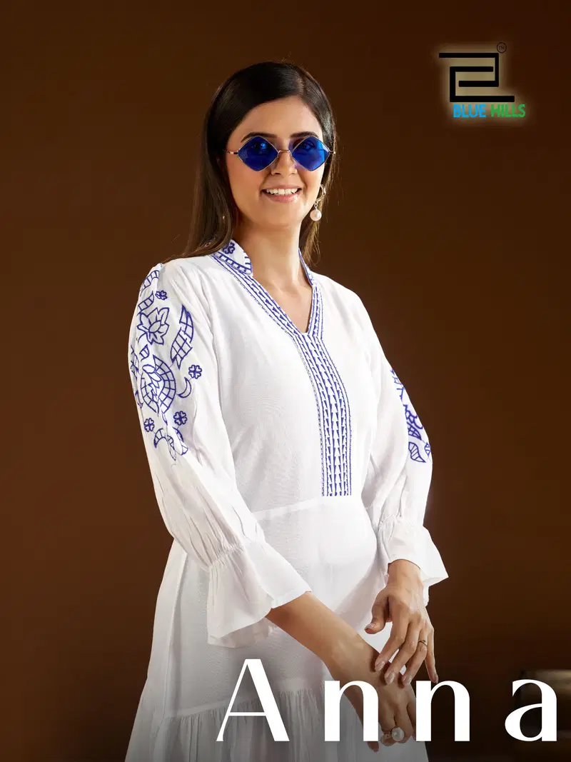 Blue Hills Anna Rayon Embroidered Kurti Collection Wholesale
