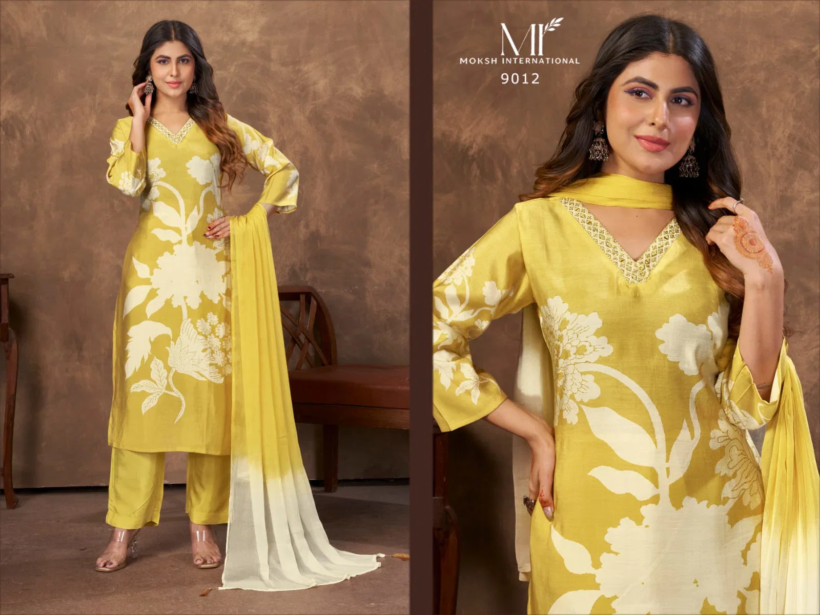 Launching Moksh Kaashvi D No 9012 Chanderi Hand Worked Kurti With Bottom Dupatta Wholesale 2026