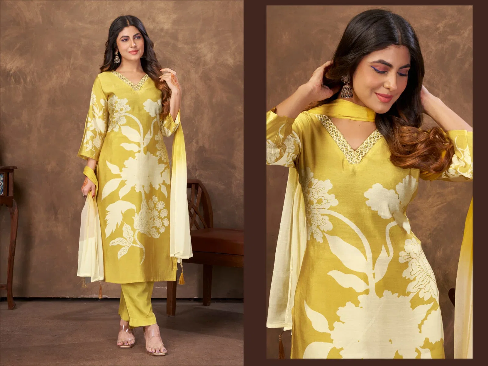 Launching Moksh Kaashvi D No 9012 Chanderi Hand Worked Kurti With Bottom Dupatta Wholesale 2026