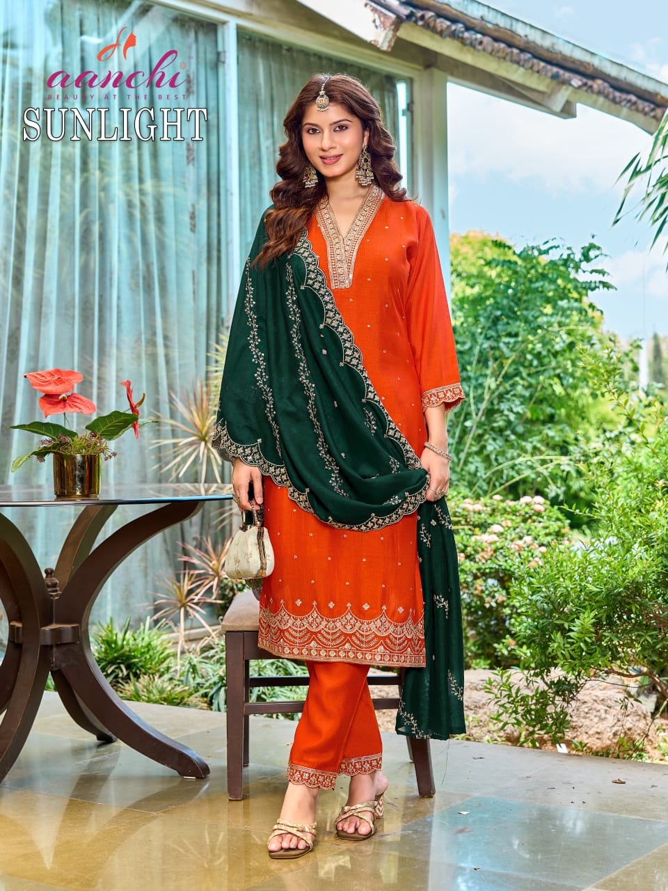 Stylish Aanchi Sunlight Vichitra Silk Embroidered Kurti With Bottom Dupatta Wholesale 2026