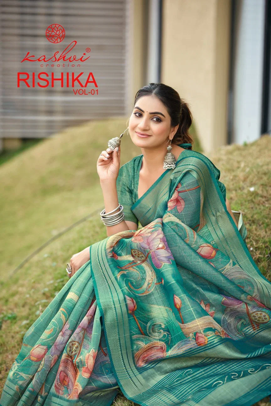 Kashvi Rishika Vol 1 Khadi Checks Digital Printed Saree Wholesale