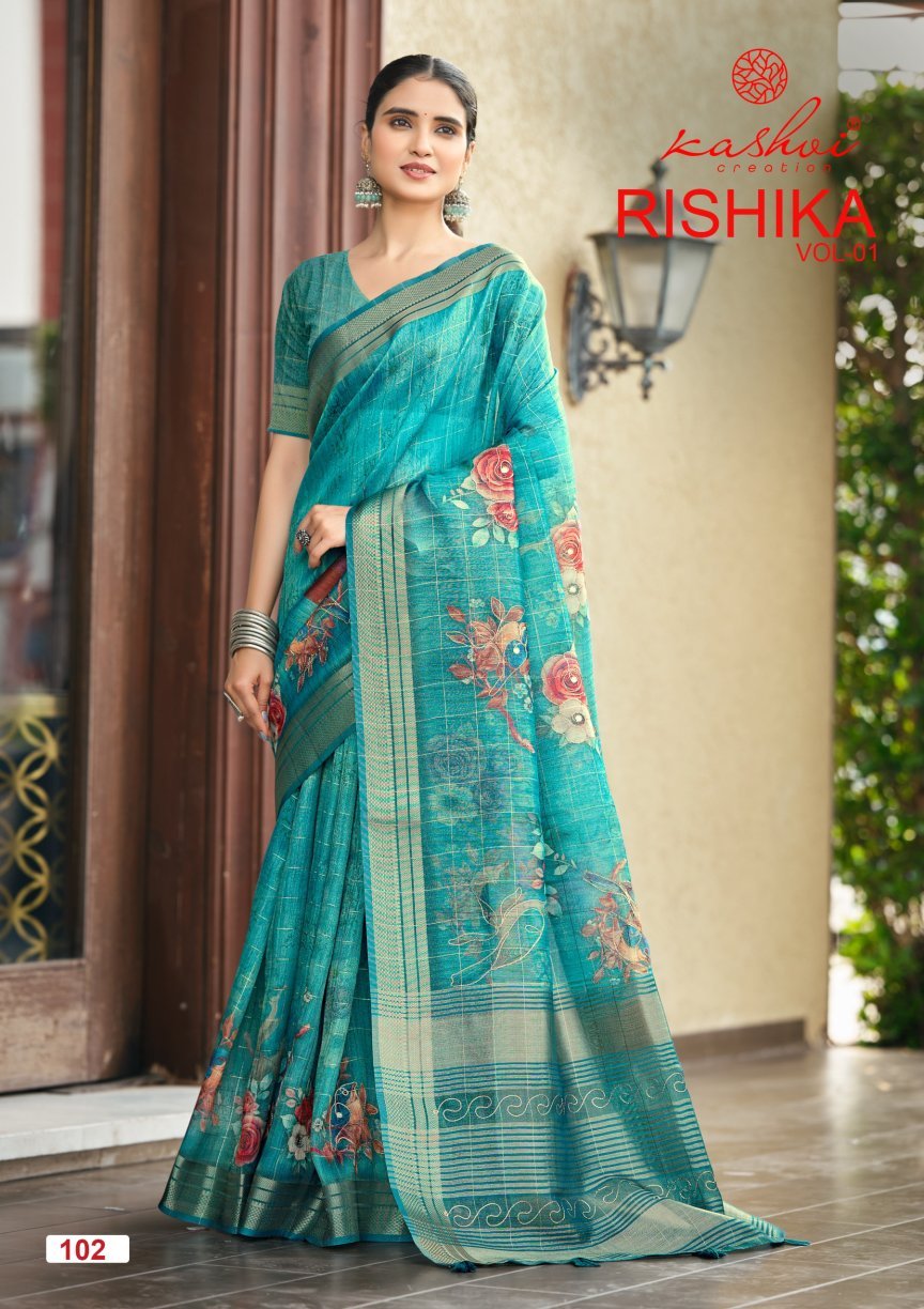 Launching Kashvi Rishika Vol 1 Khadi Checks Digital Printed Saree Wholesale 2026