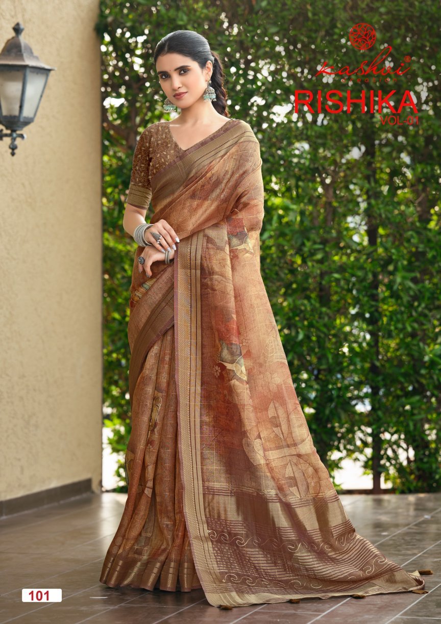 Launching Kashvi Rishika Vol 1 Khadi Checks Digital Printed Saree Wholesale 2026