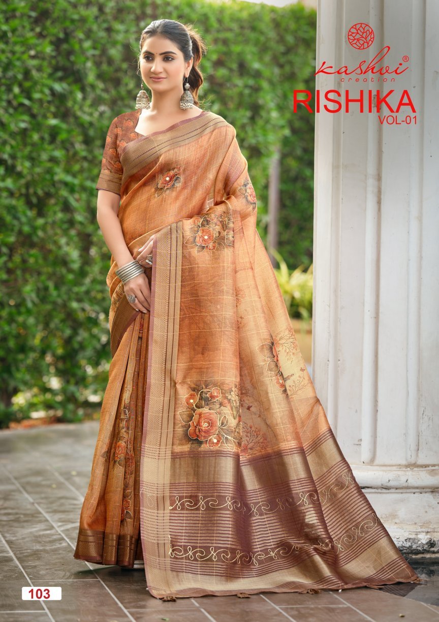 Launching Kashvi Rishika Vol 1 Khadi Checks Digital Printed Saree Wholesale 2026