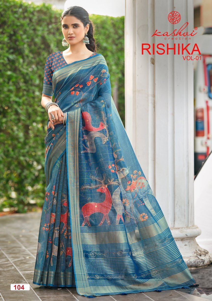 Launching Kashvi Rishika Vol 1 Khadi Checks Digital Printed Saree Wholesale 2026