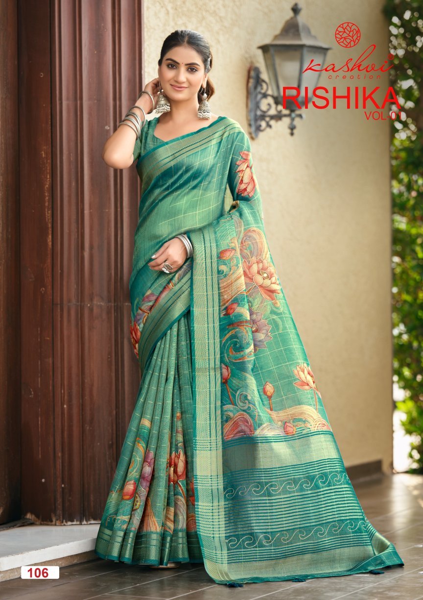 Launching Kashvi Rishika Vol 1 Khadi Checks Digital Printed Saree Wholesale 2026