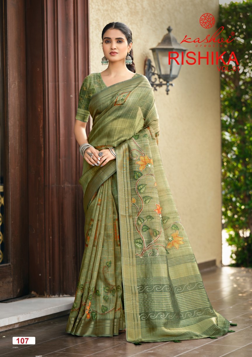 Launching Kashvi Rishika Vol 1 Khadi Checks Digital Printed Saree Wholesale 2026