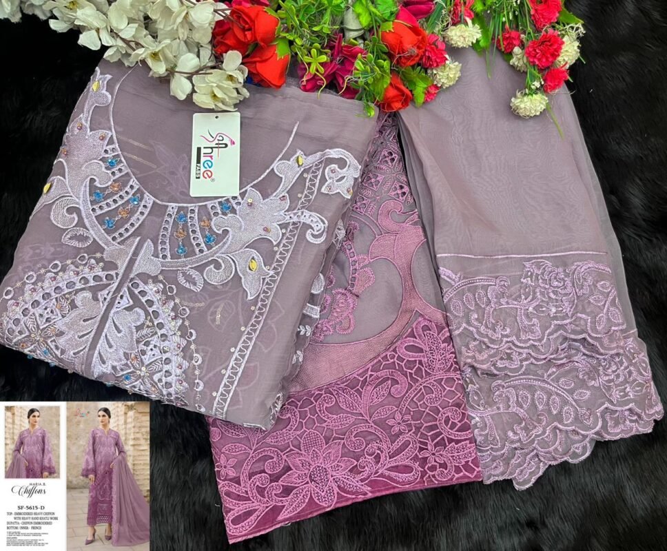 Stylish Shree Sf 5615 A To D Chiffon Embroidered Salwar Kameez Wholesale 2026