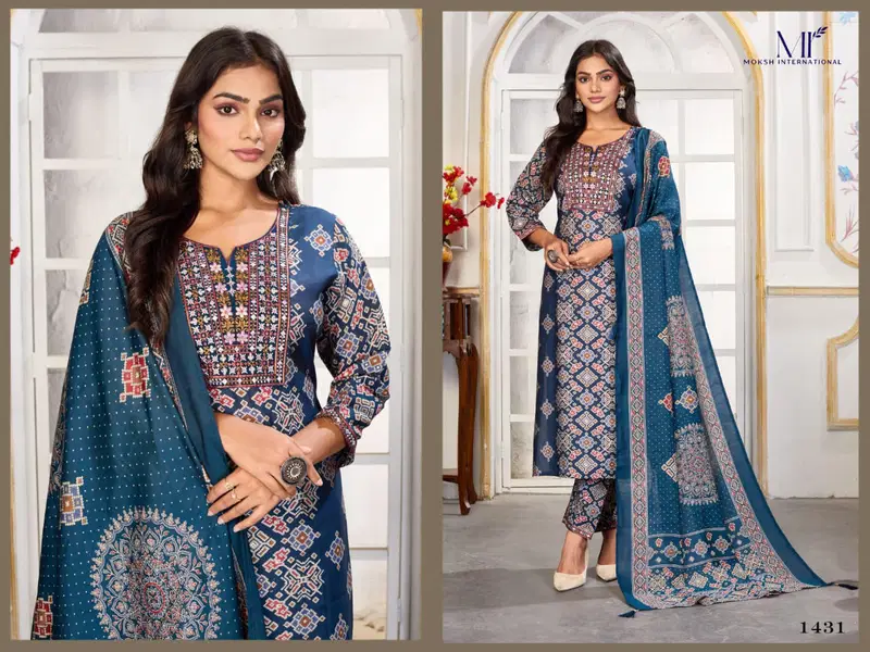 Launching Moksh Gori D No 1434 Chanderi Embroidered Kurti Set Collection Wholesale 2026