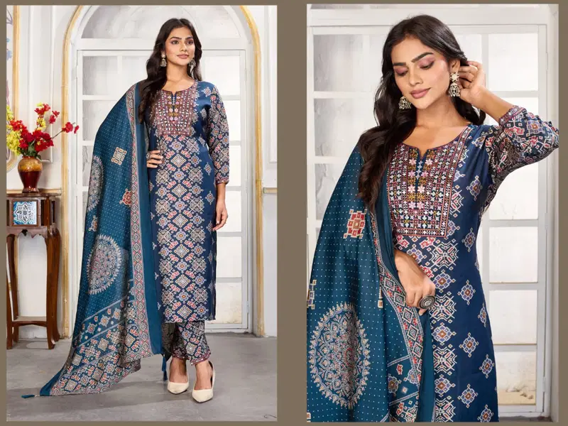 Launching Moksh Gori D No 1434 Chanderi Embroidered Kurti Set Collection Wholesale 2026