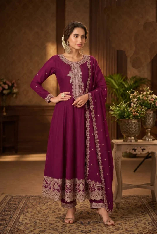 Stylish Roohaa Vol 20 Silk Embroidered Gown With Bottom Dupatta Wholesale 2026