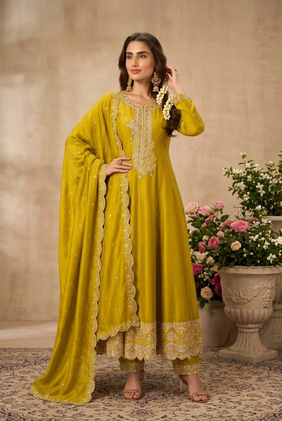 Stylish Roohaa Vol 20 Silk Embroidered Gown With Bottom Dupatta Wholesale 2026