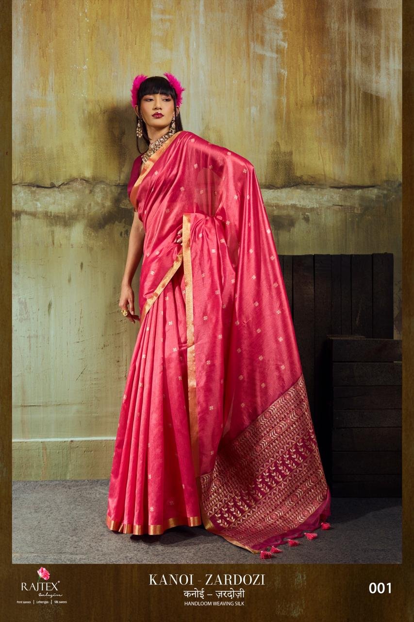 Rajtex Kanoi Zardozi Handloom Weaving Silk Saree Collection Wholesale