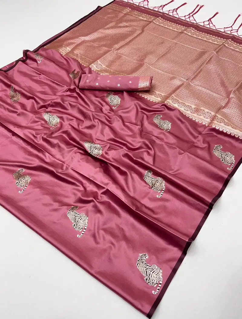 Rajtex Kanthkala Tiger Satin Handloom Weaving Silk Saree Collection Wholesale