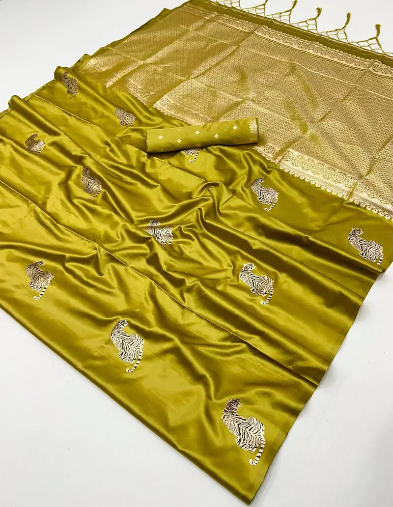 Rajtex Kanthkala Tiger Satin Handloom Weaving Silk Saree Collection Wholesale