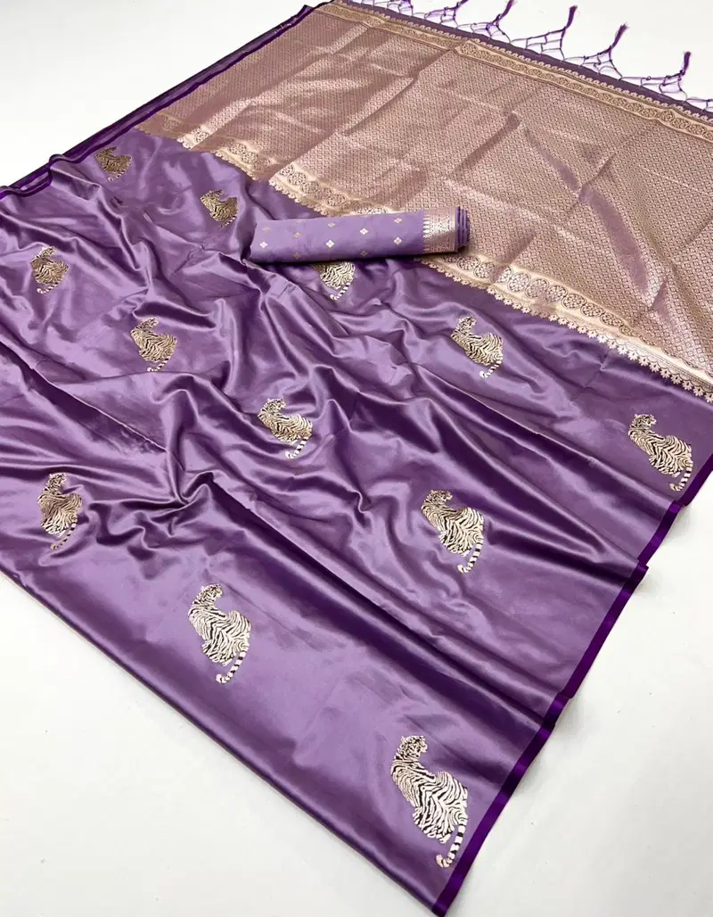 Rajtex Kanthkala Tiger Satin Handloom Weaving Silk Saree Collection Wholesale