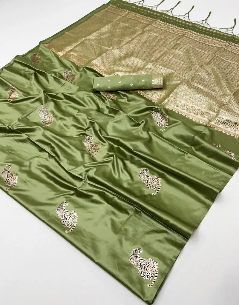 Rajtex Kanthkala Tiger Satin Handloom Weaving Silk Saree Collection Wholesale