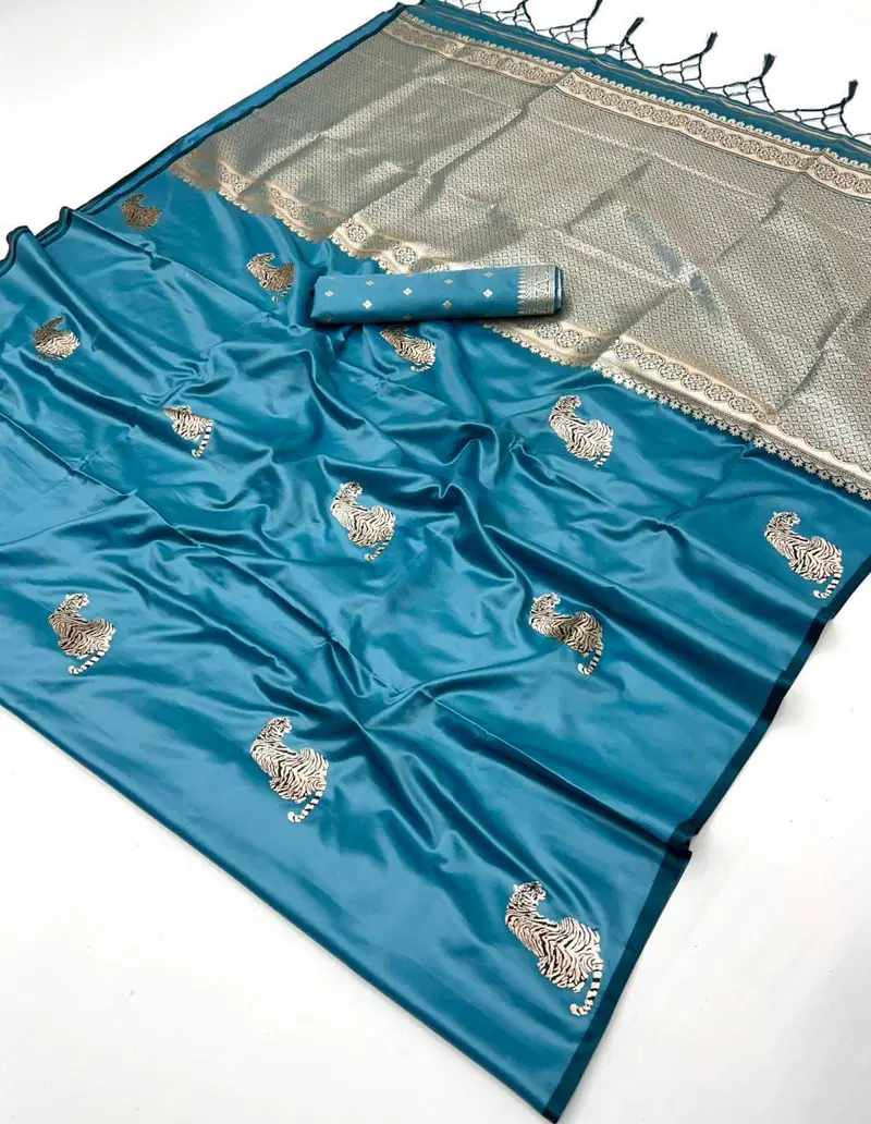 Rajtex Kanthkala Tiger Satin Handloom Weaving Silk Saree Collection Wholesale
