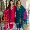 Nazakat Vol 1 By Diya Trends Barlin Embroidered Kurti With Bottom Dupatta Wholesale