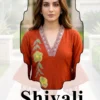 Shivali Vol 2 Mul Chanderi Handworked Kurti With Bottom Dupatta Wholesale