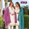 Aanchi River Vichitra Silk Embroidered Kurti With Bottom Dupatta Wholesale