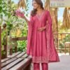 Stylish Aanchi Rabbit Vichitra Silk Embroidered Kurti With Bottom Dupatta Wholesale 2026