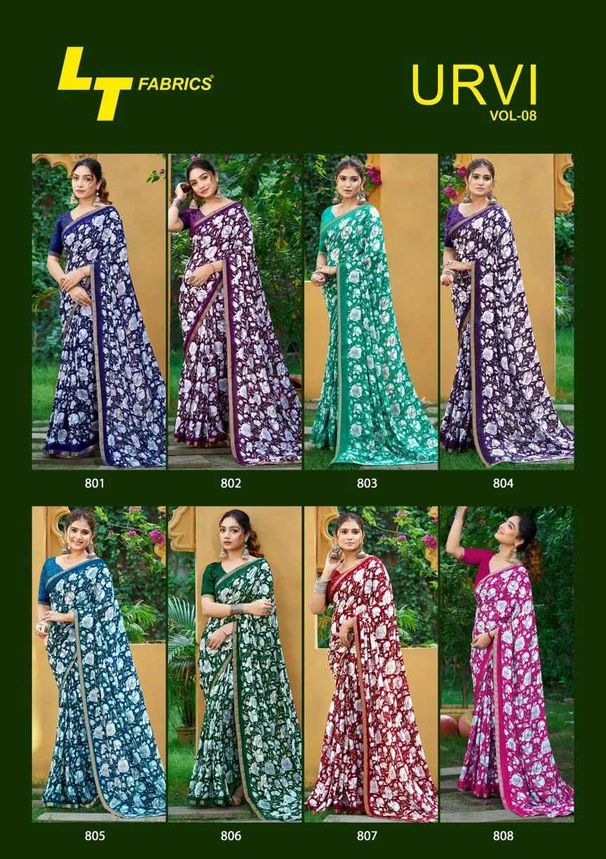 Stylish Lt Urvi Vol 8 Micro Printed Saree Collection Wholesale 2026