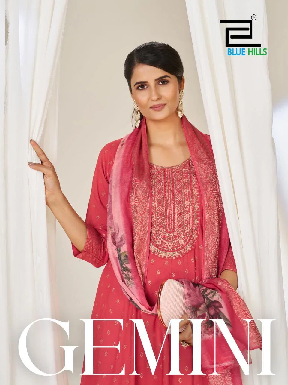 Blue Hills Gemini Plus Size Rayon Foil Printed Kurti With Bottom Dupatta Wholesale