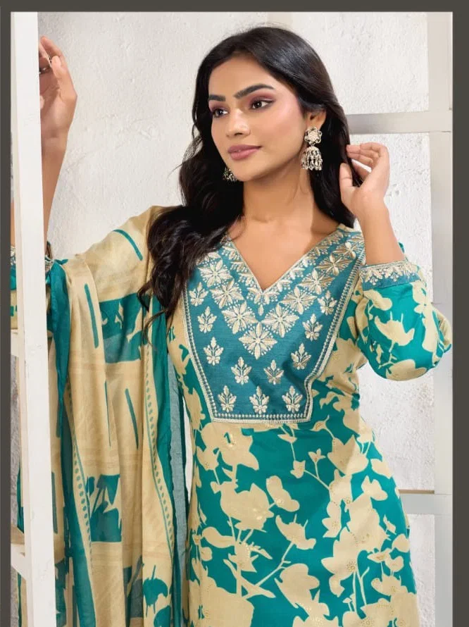 Moksh Gori D No 1436 Rayon Embroidered Kurti Set Collection Wholesale