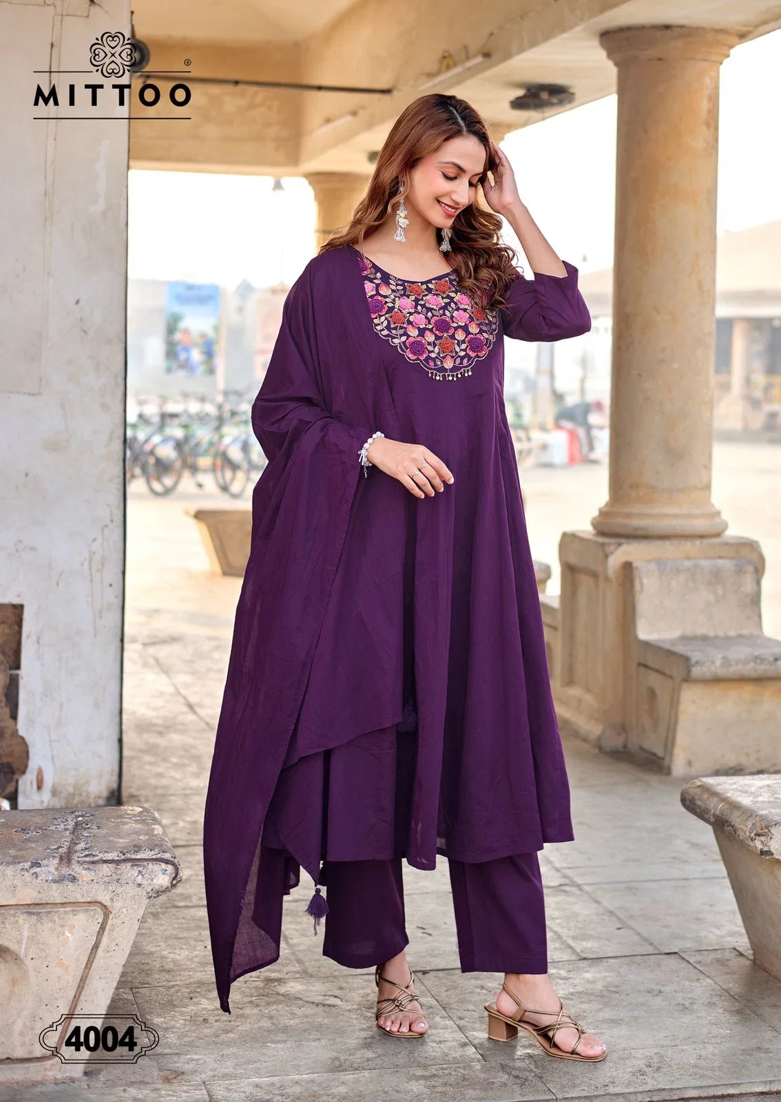 Launching Mittoo Nazira Mul Cotton Handwork Kurti With Pant Dupatta Collection Wholesale 2026