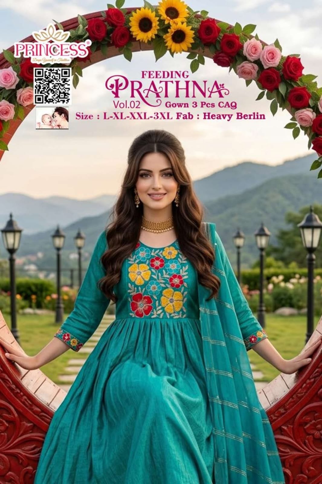 Dnp Feeding Prathna Berlin Top Bottom Dupatta Wholesale