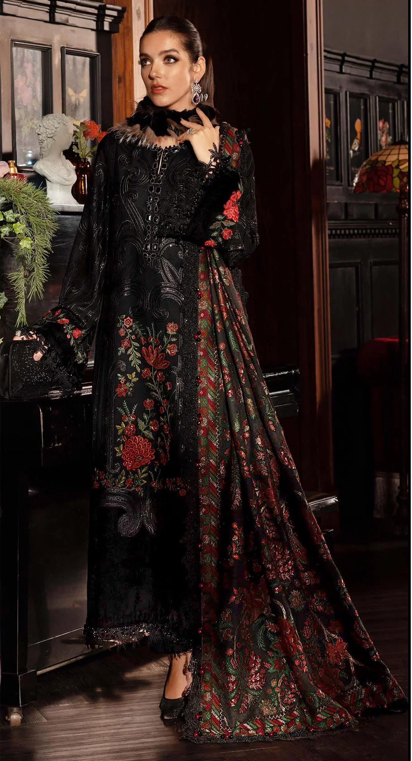 Elan E 32 A To D Cambric Cotton Embroidered Salwar Kameez Wholesale