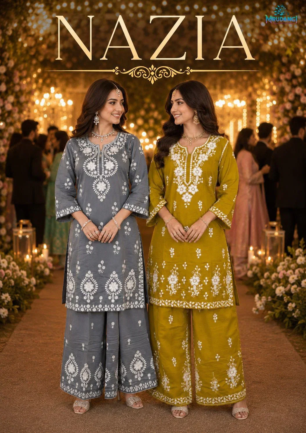 Mrudangi Nazia Pv Chanderi Roman Silk Embroidered Salwar Kameez Collection Wholesale