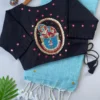 Latest Khadi Black Love Cotton Saree With Embroidered Blouse Collection Wholesale 2026