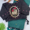 Latest Khadi Black Love Cotton Saree With Embroidered Blouse Collection Wholesale 2026