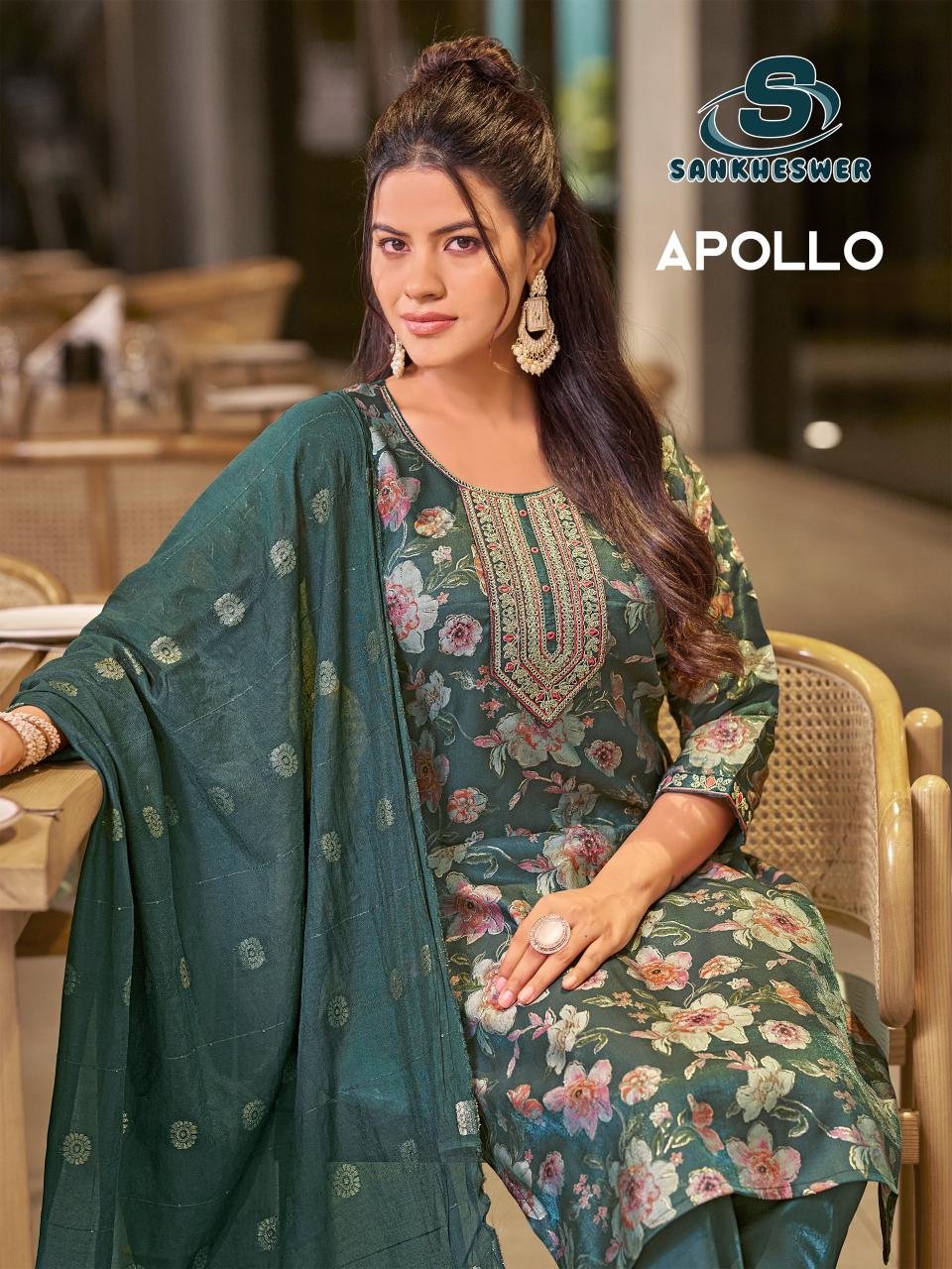 Sankheswer Apollo Vol 1 Roman Glass Printed Kurti With Bottom Dupatta Wholesale