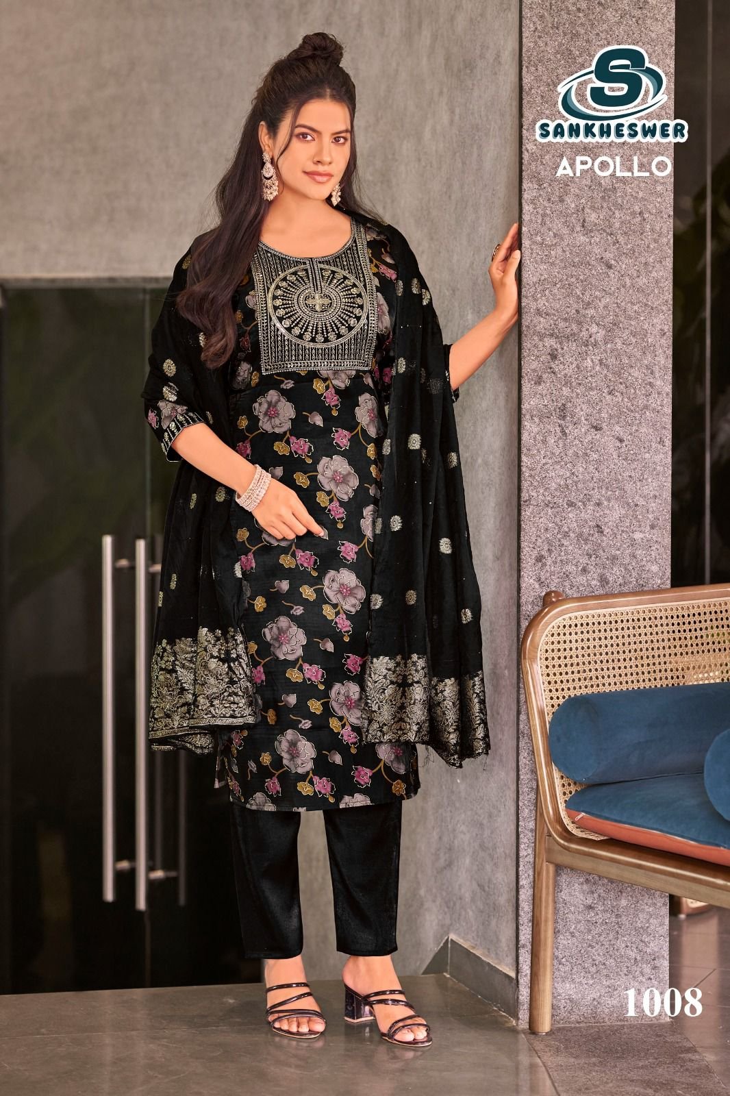 Latest Sankheswer Apollo Vol 1 Roman Glass Printed Kurti With Bottom Dupatta Wholesale 2026