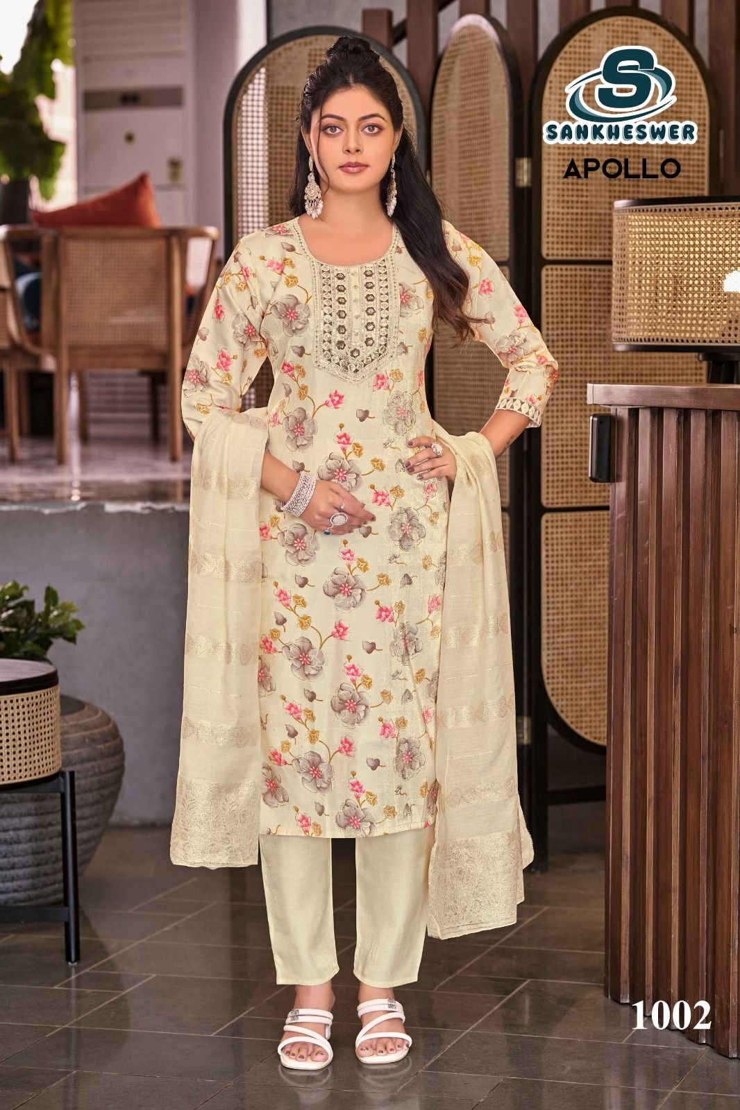 Latest Sankheswer Apollo Vol 1 Roman Glass Printed Kurti With Bottom Dupatta Wholesale 2026