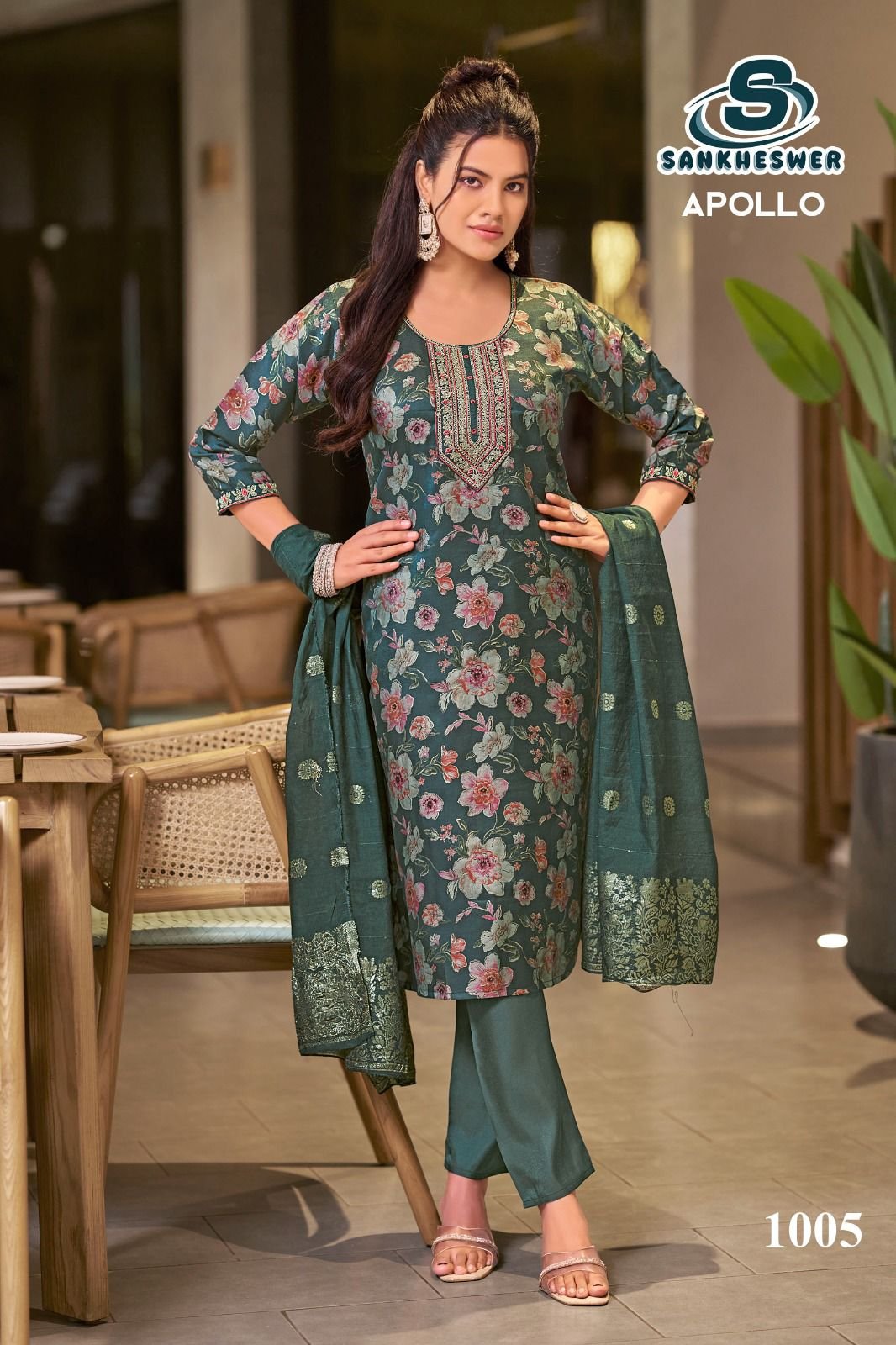 Latest Sankheswer Apollo Vol 1 Roman Glass Printed Kurti With Bottom Dupatta Wholesale 2026